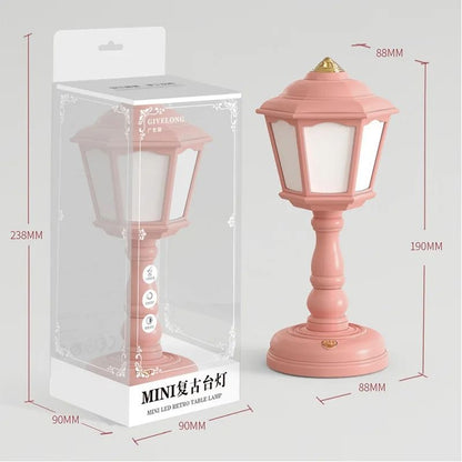 Mini Retro LED Desk Lamp With USB Rechargeable Touch Control 2
