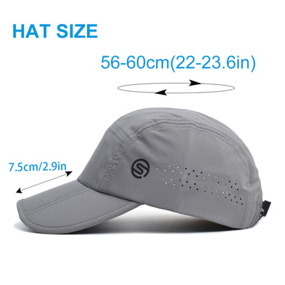 Outdoor Foldable Sport Breathable Baseball Cap for Men Women, Spring Summer Soft Dad Hat, Adjustable Low Profile Trucker