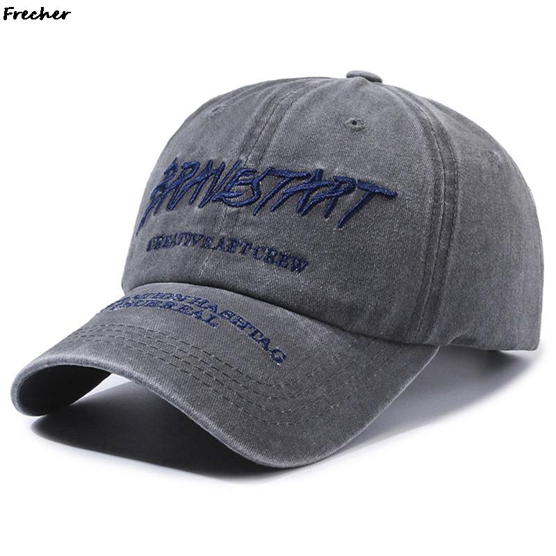 Vintage Jeans Baseball Cap Adjustable, Street Hip Hop Fitted Hats for Women Men, Ripped Trucker Snapback Hat