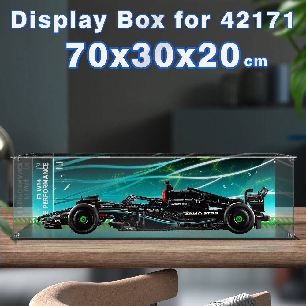 Premium Acrylic Display Box for Lego, Dustproof Mercedes Building Block Case, Clear Model Car Storage Box
