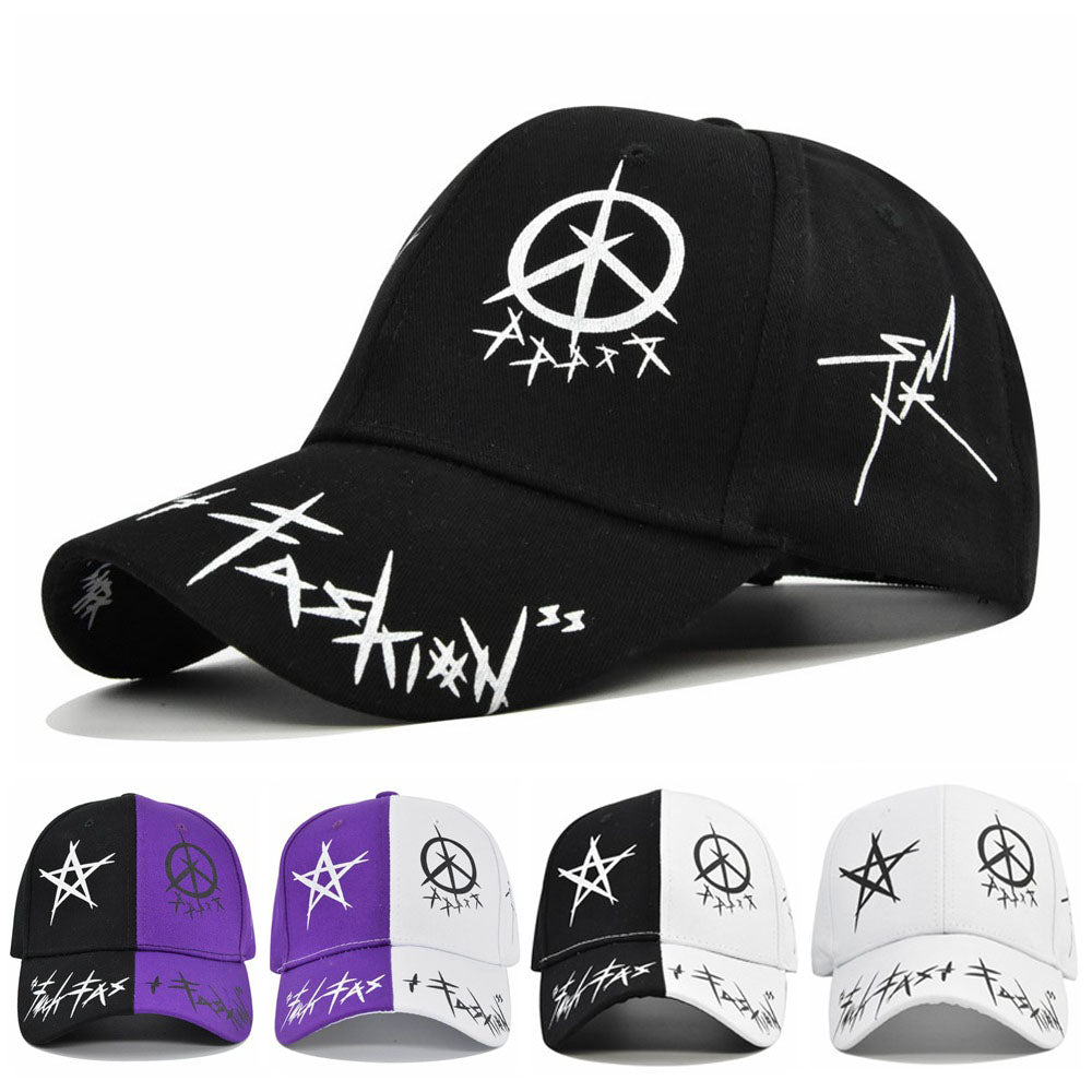 Letter Baseball Cap Graffiti Sun Hip Hop Cap, Patchwork Snapback Visor Hat for Men Women, Fashion Cotton Adjustable
