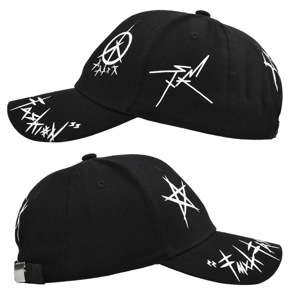 Letter Baseball Cap Graffiti Sun Hip Hop Cap Patchwork Snapback Visor Hat For Men Women Fashion Cot 1