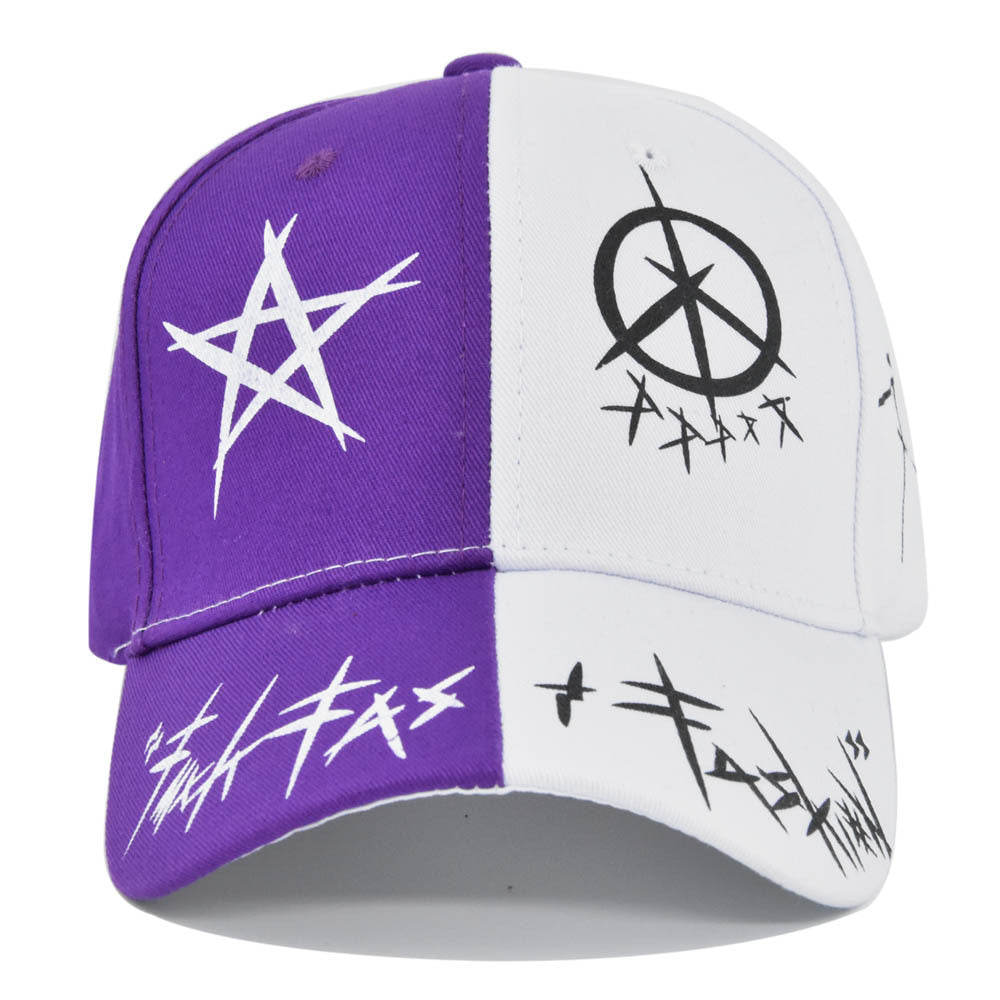 Letter Baseball Cap Graffiti Sun Hip Hop Cap, Patchwork Snapback Visor Hat for Men Women, Fashion Cotton Adjustable