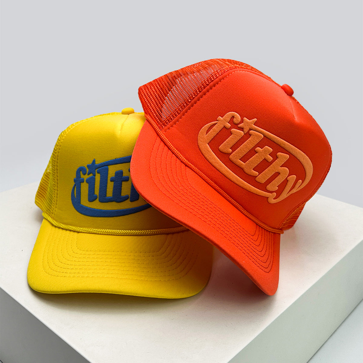 Unisex Color Block Filthy Letters Baseball Hat, Breathable Sunshade Trucker Cap, Versatile Mesh Streetwear Style