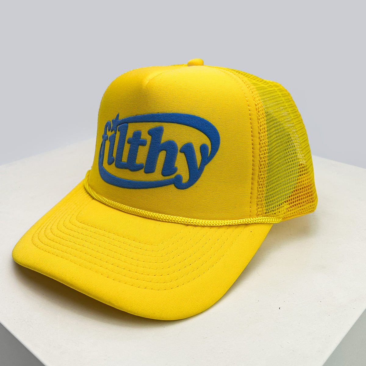 Unisex Color Block Filthy Letters Baseball Hat, Breathable Sunshade Trucker Cap, Versatile Mesh Streetwear Style