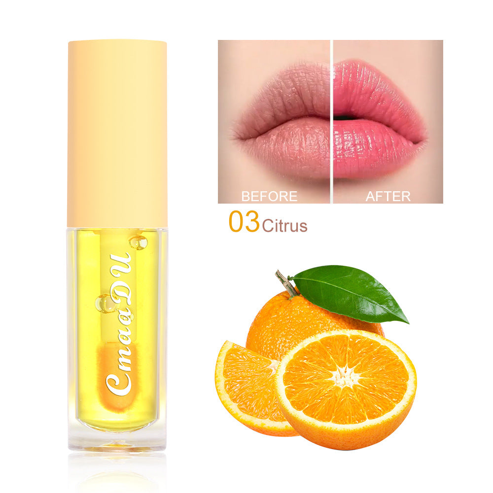 6 Color Fruit Flavor Lip Oil, Color Changing Hydrating Gloss, Moisturizing Tinted Lip Care for Smooth Soft Lips
