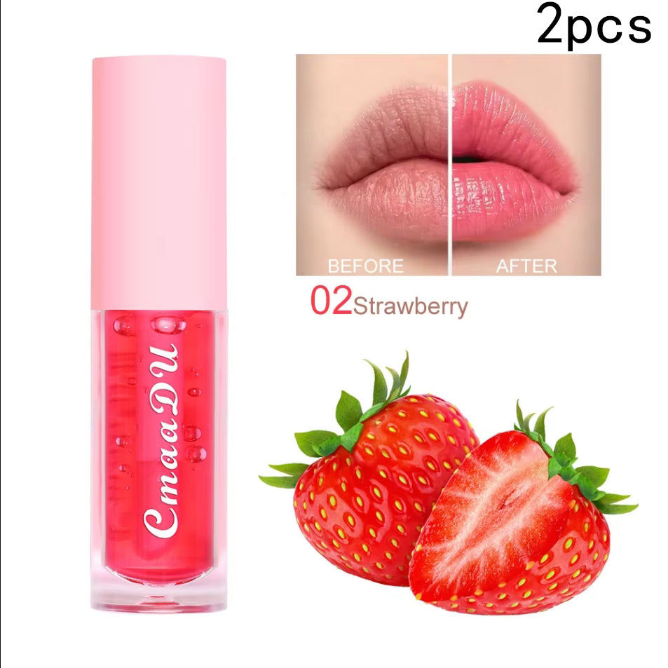 6 Color Fruit Flavor Lip Oil, Color Changing Hydrating Gloss, Moisturizing Tinted Lip Care for Smooth Soft Lips