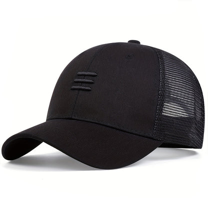 Unisex Three Embroidery Baseball Net Caps, Spring and Summer Outdoor Adjustable Casual Hats, Sunscreen Hat Golf Cap