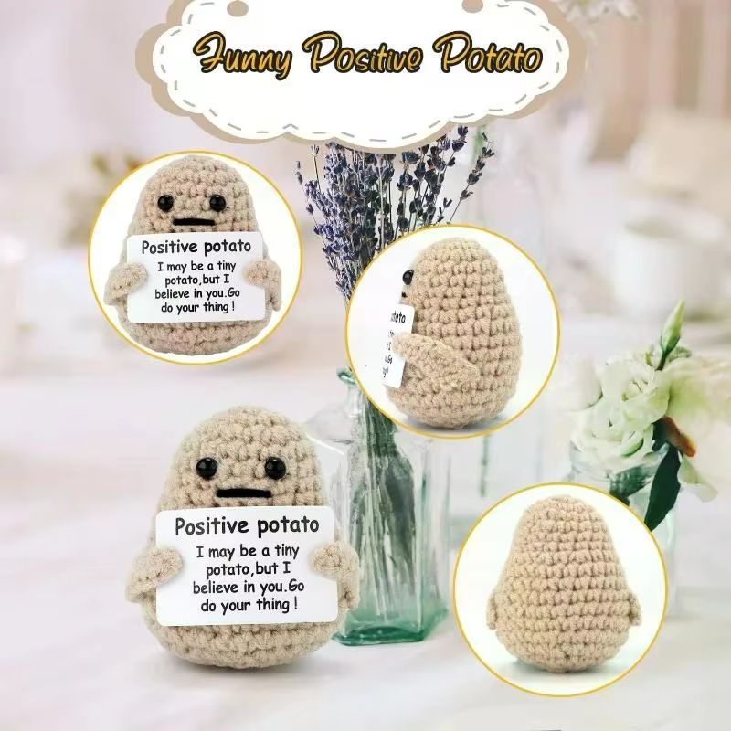 Cozy Pocket Hug Mini Wool Doll  Positive Energy Handmade Plush 4
