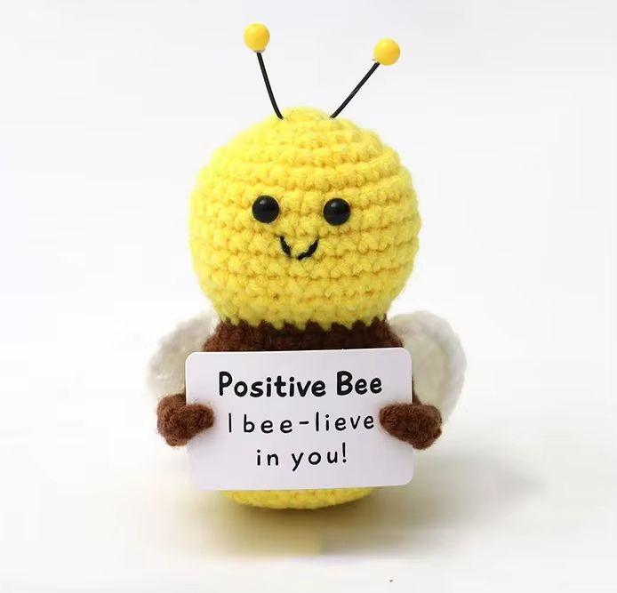 Cozy Pocket Hug Mini Wool Doll  Positive Energy Handmade Plush 7