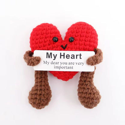 Cozy Pocket Hug Mini Wool Doll  Positive Energy Handmade Plush 12