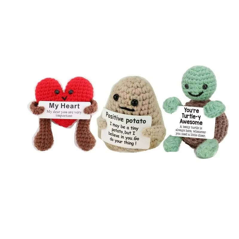 Cozy Pocket Hug Mini Wool Doll  Positive Energy Handmade Plush 13