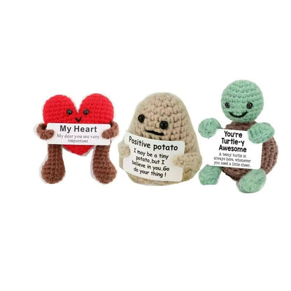 Cozy Pocket Hug Mini Wool Doll  Positive Energy Handmade Plush 13