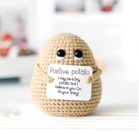 Cozy Pocket Hug Mini Wool Doll  Positive Energy Handmade Plush 15
