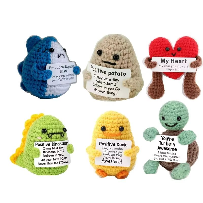 Cozy Pocket Hug Mini Wool Doll  Positive Energy Handmade Plush 17