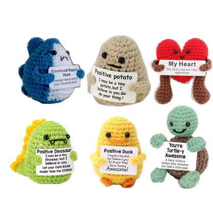 Cozy Pocket Hug Mini Wool Doll  Positive Energy Handmade Plush 17