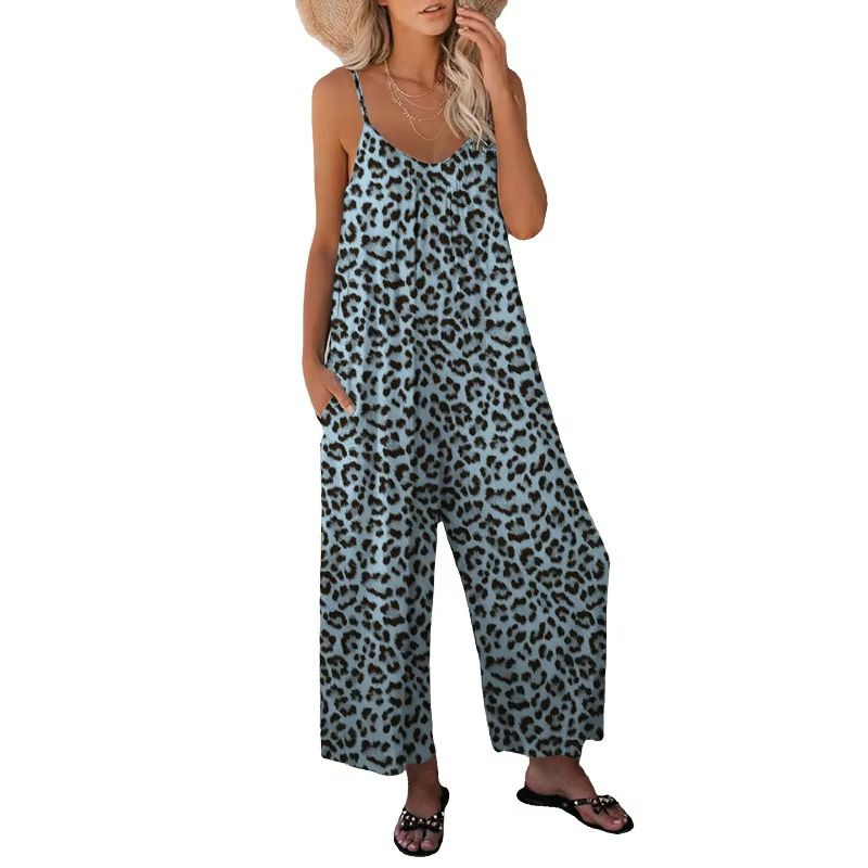Leopard Print LooseFit Strap Jumpsuit  Womens Casual Summer Jumpsuit 1