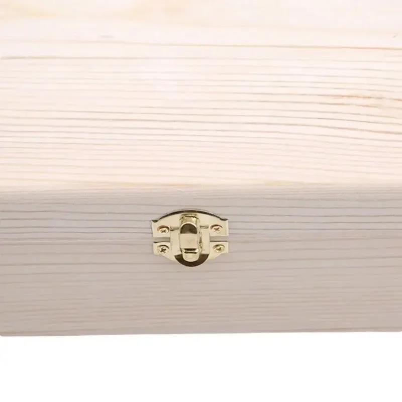 Handmade Solid Wood Jewelry Case, Rectangular Flip Top Wooden Storage Box, Crafted Gift for Keepsakes, Treasures