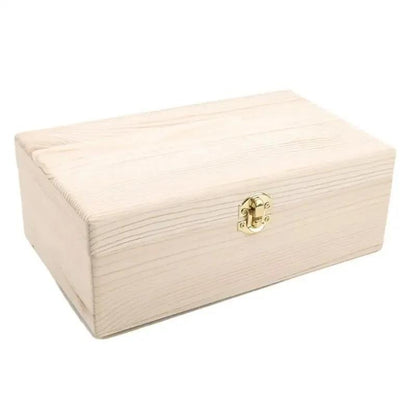 Handmade Solid Wood Jewelry Case, Rectangular Flip Top Wooden Storage Box, Crafted Gift for Keepsakes, Treasures
