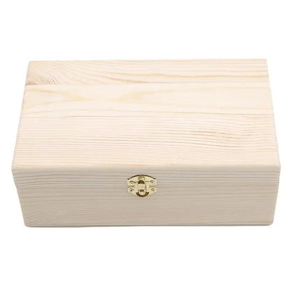 Handmade Solid Wood Jewelry Case, Rectangular Flip Top Wooden Storage Box, Crafted Gift for Keepsakes, Treasures