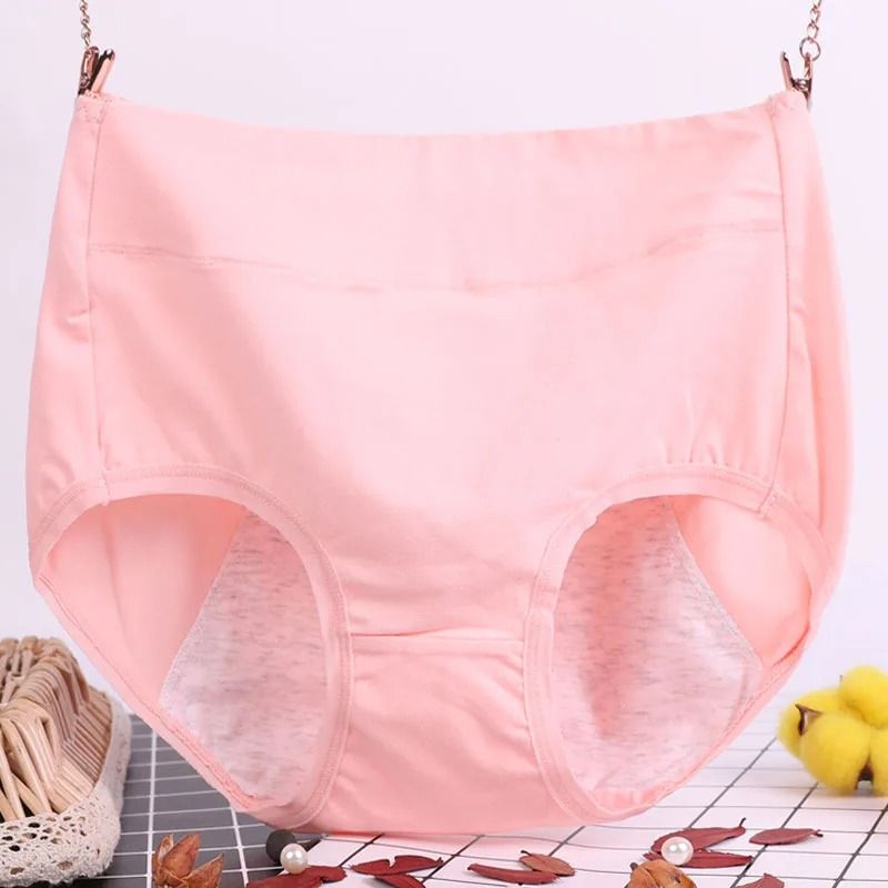Plus Size Leak Proof Cotton High Waist Menstrual Panties For Women 2