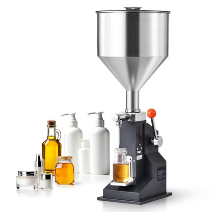 Adjustable 0.17–3.38 fl oz Manual Liquid Filling Machine (Food-Grade Hopper Bottle Filler)
