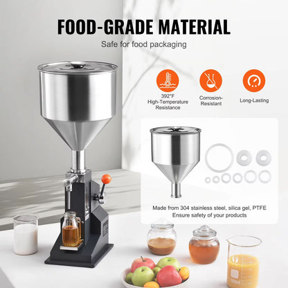 Adjustable 5100 Ml Manual Liquid Filling Machine FoodGrade Hopper Bottle Filler 4