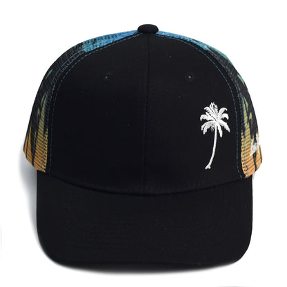 Coconut Tree Pattern Outdoor Summer Trucker Hat, Unisex Adjustable Baseball Cap, Streetwear Snapback for Men and Women