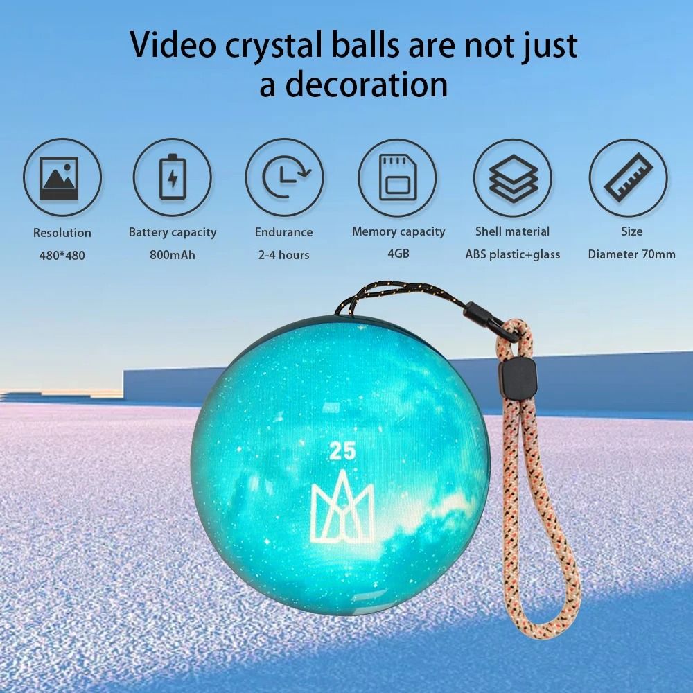 Customizable Video Glass Ball Lamp With Detachable Pixel Display And Sound 3
