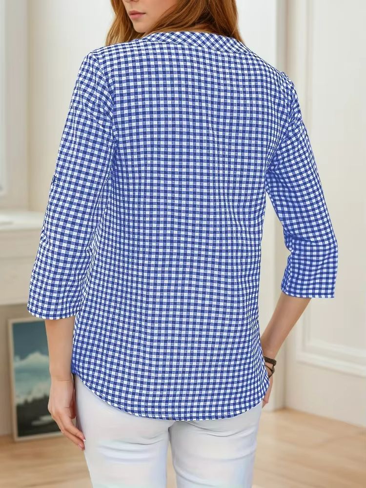 Curvy Confidence Plaid VNeck Blouse  Plus Size Spring  Fall Essential 4