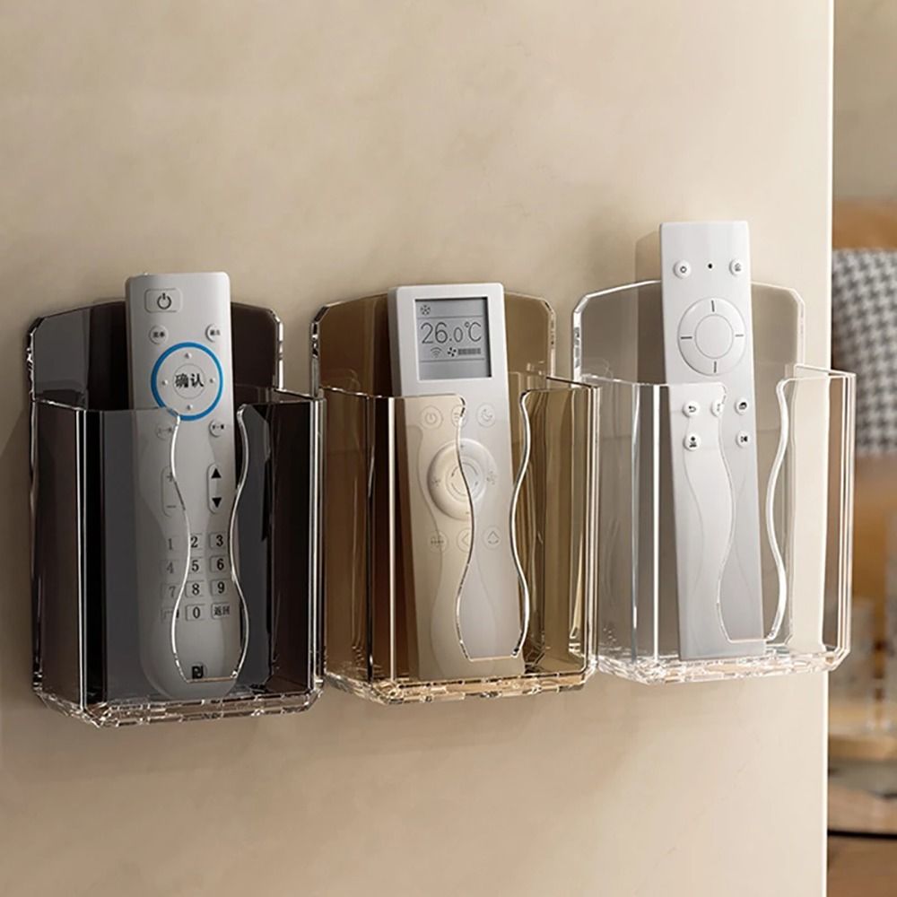 Durable Non-Perforated Wall Mounted Remote Controller Holder, Hanging Stand for Air Conditioner Remote, Phone Charging