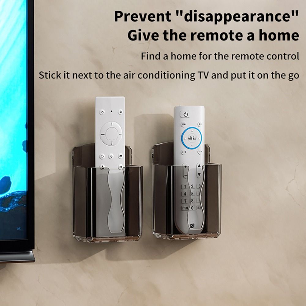 Durable Non-Perforated Wall Mounted Remote Controller Holder, Hanging Stand for Air Conditioner Remote, Phone Charging