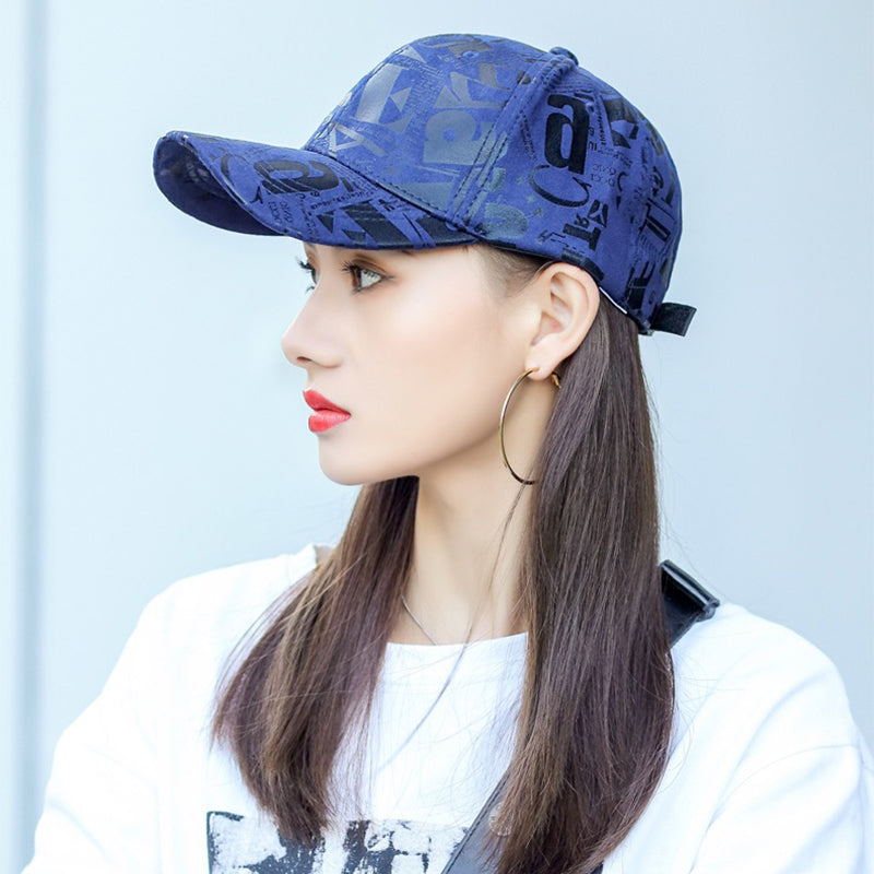 Kpop Men Women Baseball Hats Graffiti Letter Vegan Leather Cotton Breathable HipHop Caps Street Fashion Solar Sport