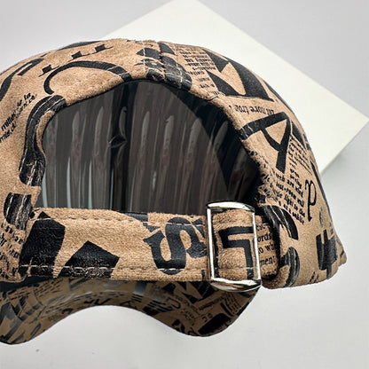 Kpop Men Women Baseball Hats Graffiti Letter Vegan Leather Cotton Breathable HipHop Caps Street Fashion Solar Sport