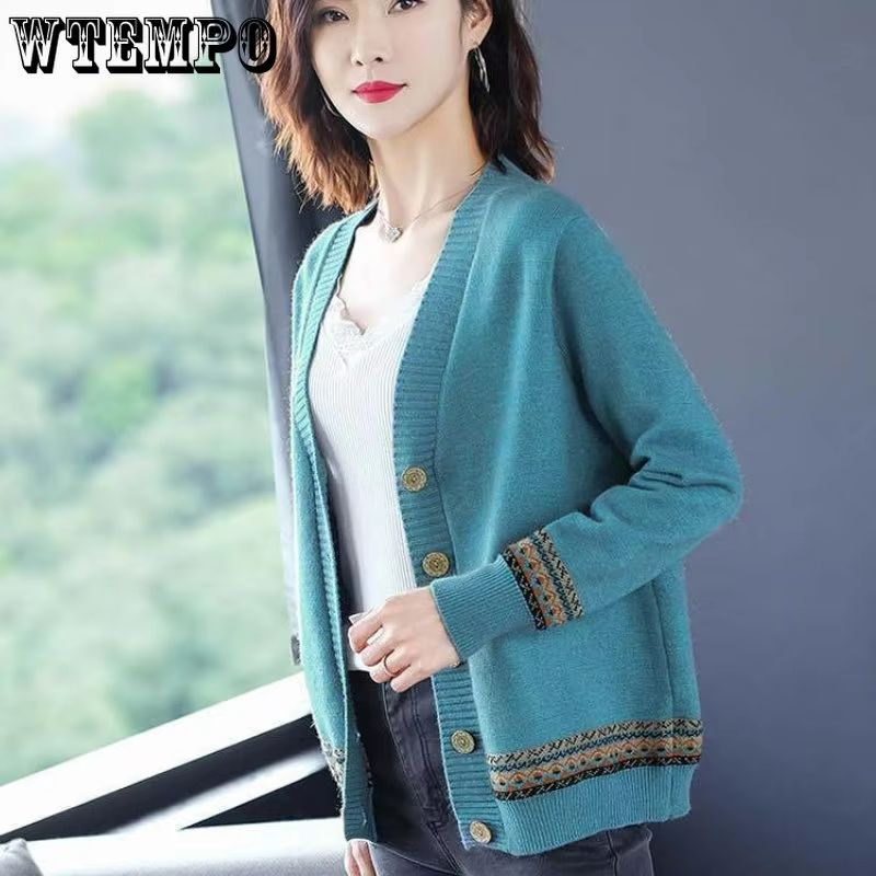 SoftSpring Loose VNeck Button Cardigan  KoreanStyle LongSleeve Knit 1