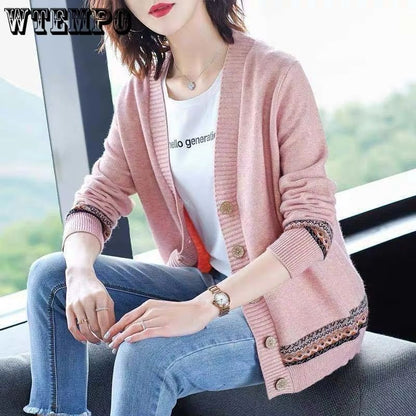 SoftSpring Loose VNeck Button Cardigan  KoreanStyle LongSleeve Knit 2