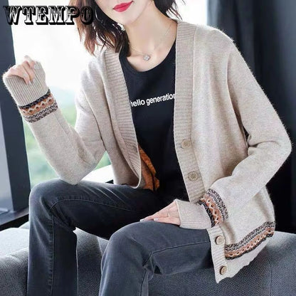SoftSpring Loose VNeck Button Cardigan  KoreanStyle LongSleeve Knit 3