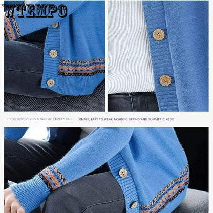 SoftSpring Loose VNeck Button Cardigan  KoreanStyle LongSleeve Knit 5