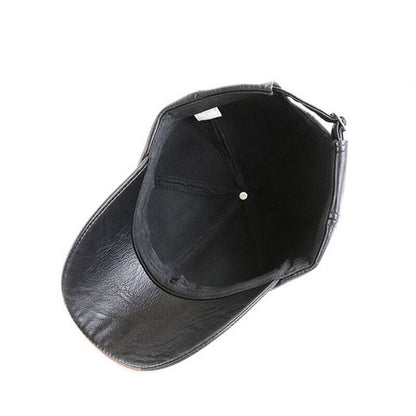 Fashion Casual Men Hats Baseball Caps Leather Outing Cap Adjustable Winter Warm Hat For Everyday We