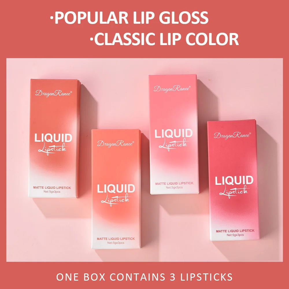 Liquid Lipsticks Set Long Lasting, Matte Lipsticks, Waterproof, Make Up For Women, Korean Beauty Cosmetics Kit