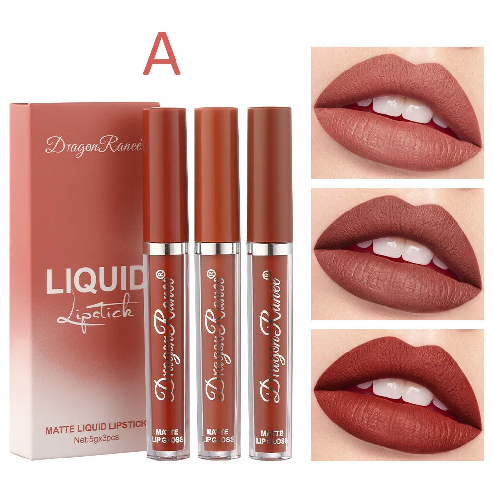 Liquid Lipsticks Set Long Lasting, Matte Lipsticks, Waterproof, Make Up For Women, Korean Beauty Cosmetics Kit