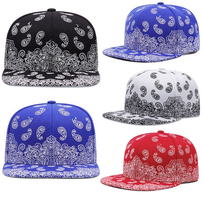 West Coast Cashew Flower Printing Snapback Cap New Fashion, Outdoor Sun Protection, Men Woman Adjustable Baseball Hat