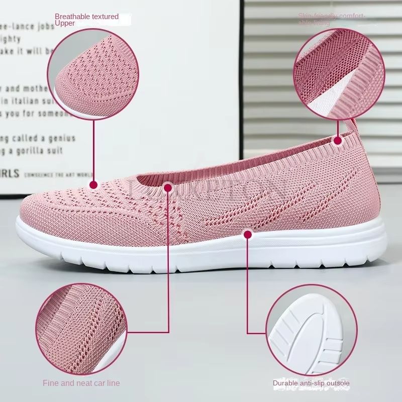 BreathEase Mesh SlipOn Flats  Comfortable NonSlip Platform Walking Shoes 3