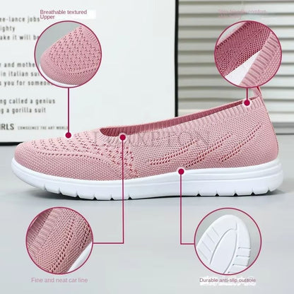 BreathEase Mesh SlipOn Flats  Comfortable NonSlip Platform Walking Shoes 3