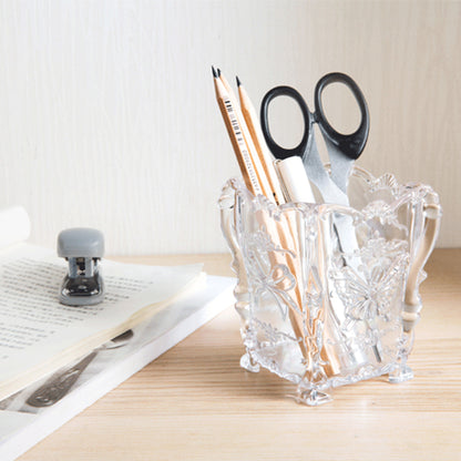 Creative Retro Cosmetics Storage Box, Desktop Makeup Brush, Skin Care Organizer Load Capacity, Elegant Plastic Dressing