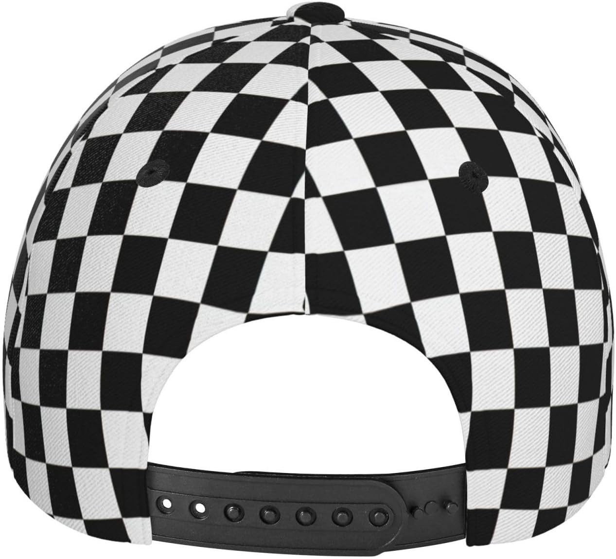Black White Checkered Flag Baseball Hats Men Women Adjustable Snapback Cap, Checkered Trucker Cap Racing Style Headwear