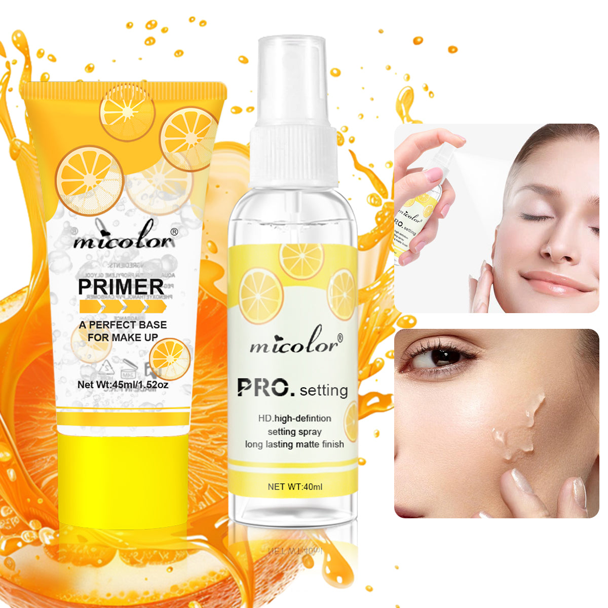 Makeup Set of Primer, Setting Spray, Invisible Pore, Color Rendering, Hold Makeup, Base Makeup, Makeup Finishing