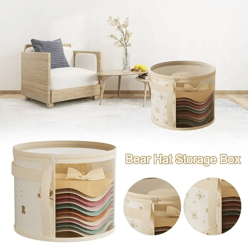 Hat Storage Box, Travel-Friendly Organizer for Beach Hats, Wide Brimmed Hats, Sun Hats, Wardrobe Accessory Essential
