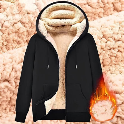 Warm Fleece Lined Zipper Jacket with Pockets for Men and Women Winter Wear