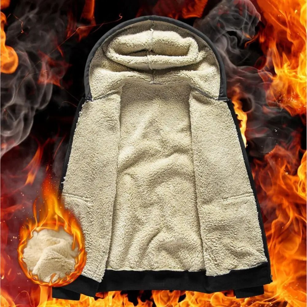 Warm Fleece Lined Zipper Jacket With Pockets For Men And Women Winter Wear 1